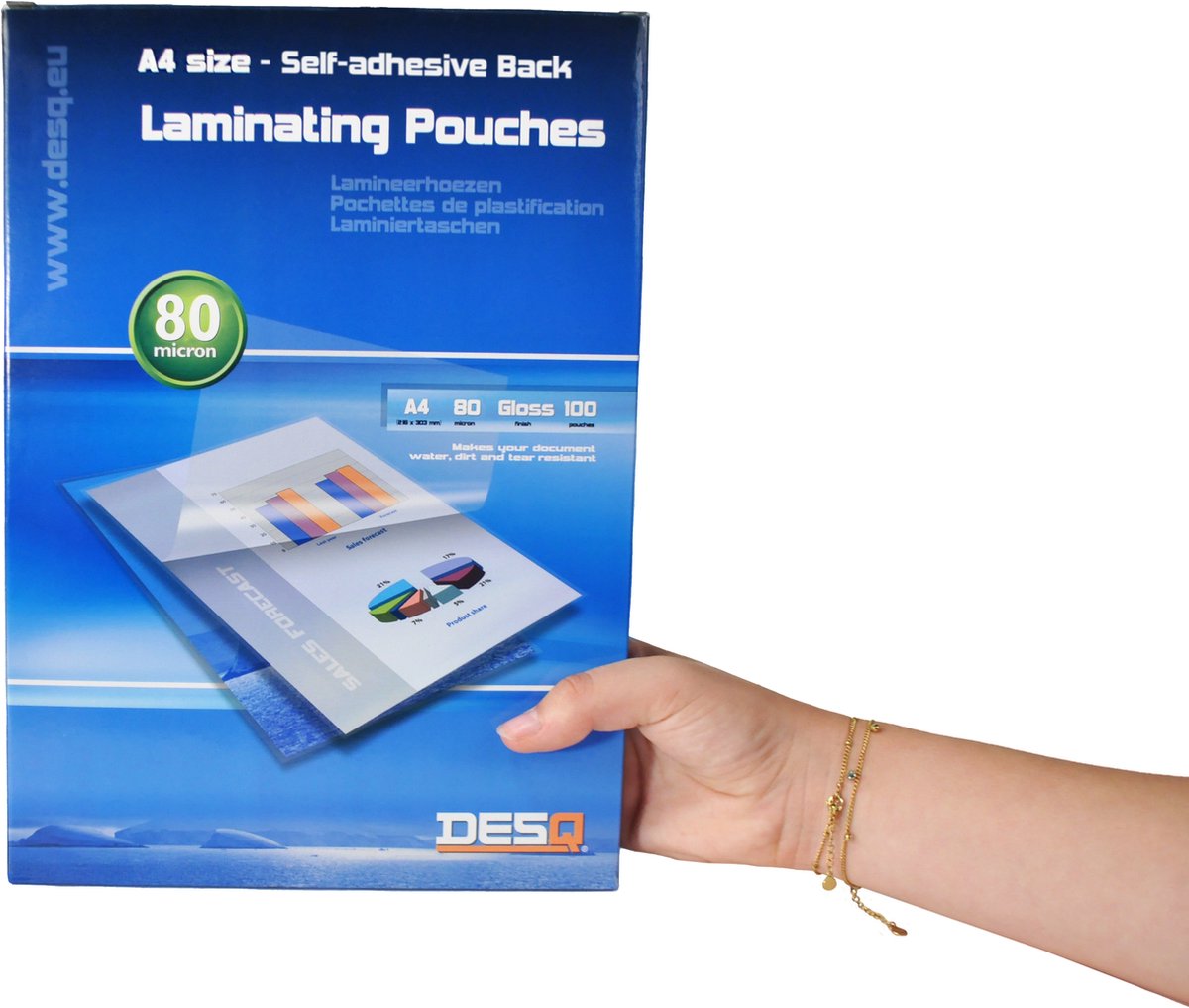 Fellowes pochettes de plastification Admire dos adhésif A4 80 microns lot  de 25, finition brillante