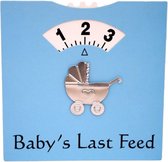 Baby's Last Feed kaart licht blauw - baby - kraamcadeau - babyshower - genderreveal - zwanger - geboorte