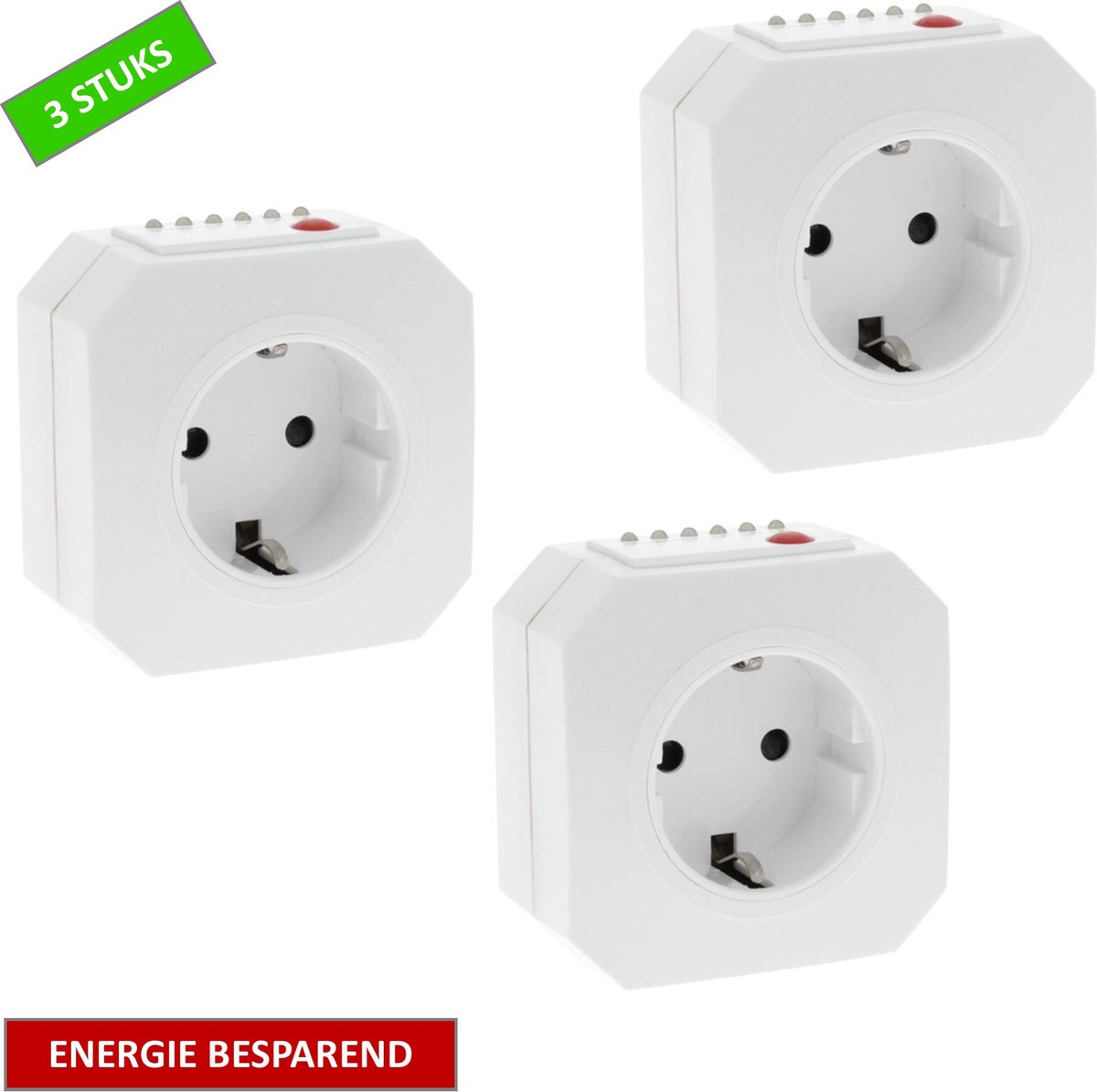 Q-LINK schakelklok met Terugloopfunctie - 15 tot 945 minuten - Randaarde - Max 3680 watt - Wit - ENERGIE BESPAREND - 3 STUKS