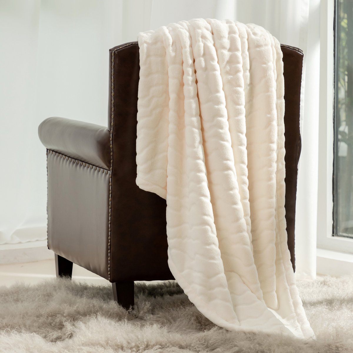 Cozy Bliss Luxury Milky Pluche Plaid - Crème