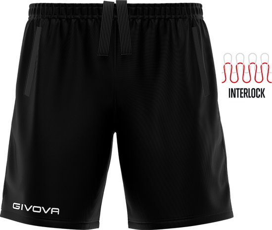 Short Givova Capo P018, korte broek, zwart, maat 3XL, geborduurd logo