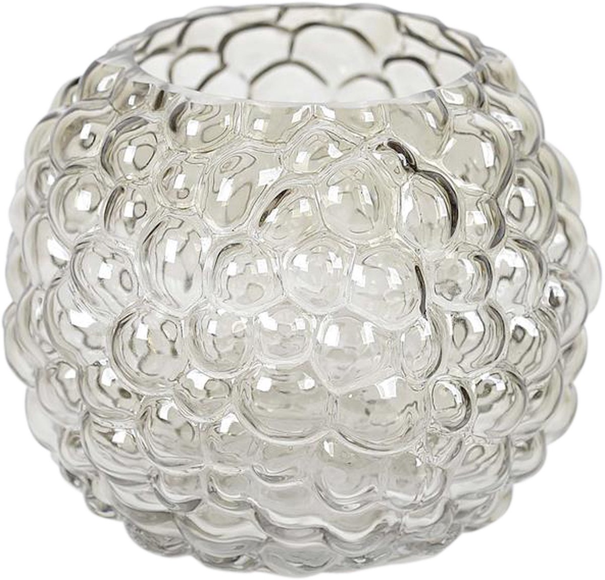 Rasteli Vaas - glas - grijs - D24 x H21 cm - Opening 13 cm