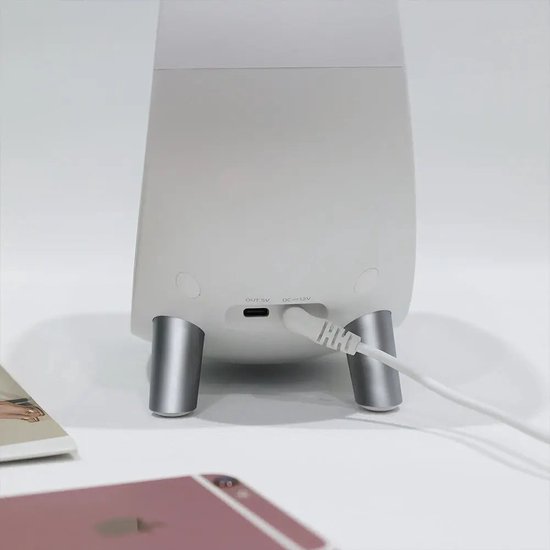 Inga® Smart Wake Up Light met zonsopgang simulatie, draadloos oplader, en bluetooth speaker| Automatische tijdinstelling | Wifi | Zet de toon met 9 omgevingssferen en 4 natuurlijke geluiden