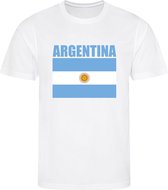 WK - Argentinie - Argentina - T-shirt Wit - Voetbalshirt - Maat: L - Wereldkampioenschap voetbal 2022
