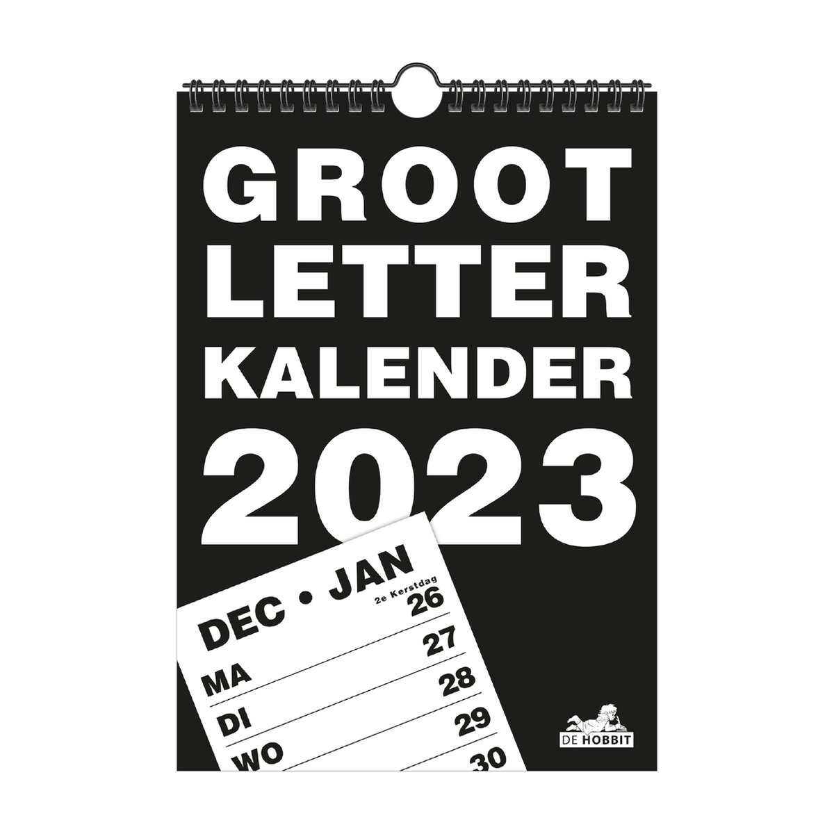 Hobbit Grootletter weekkalender 2023 (A4 formaat) zwart Kalender Voor Slechtzienden