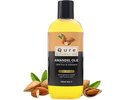 Amandelolie 100ml | Biologisch | 100% Puur & Onbewerkt | Koudgeperste Zoete Amandel Olie voor Haar, Huid en Lichaam | Huidolie | Haarolie |