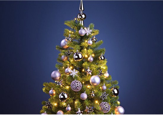 Decoris Kerstballen - ijspegel - lichtroze - 6 stuks - 15 cm