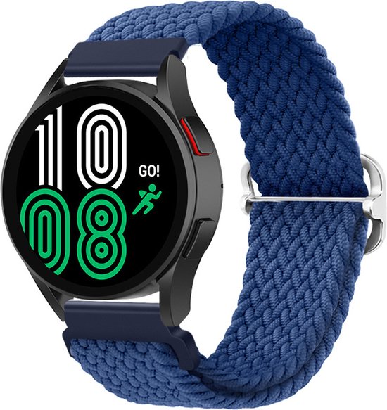 YONO Nylon Stretch Bandje 20mm - Horlogebandjes geschikt voor Samsung Galaxy Watch 6 / 5 / Pro / 4 / 3 / Active 2 - Polar Ignite / Unite – Blauw