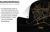 Posters de jardin extérieur Carte - Oss - Or - Zwart - 90x60 cm - Toile de jardin - Affiche extérieure.