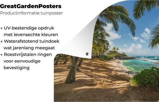 Affiche exotique Kuau Cove Beach située sur Hawaii Garden 120x80 cm - Toile de jardin / Toile d'extérieur / Peintures pour l'extérieur (décoration de jardin)