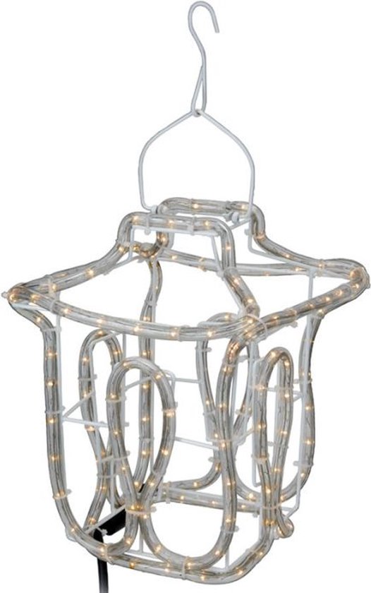 ECD Germany Decoratieve houten kerstlantaarn met LED-verlichting, warm wit, 19x11,5x37 cm