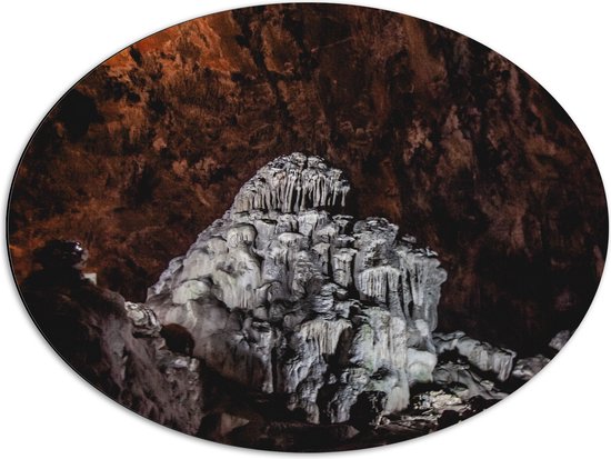 WallClassics - Dibond Ovaal - Grotta Gigante - Italië - 80x60 cm Foto op Ovaal (Met Ophangsysteem)