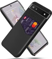Coque Google Pixel 6A avec coque arrière porte-cartes Zwart