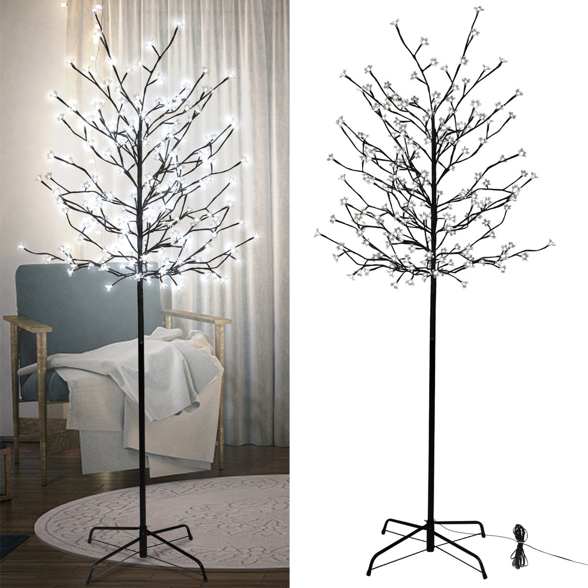 LED Lichtboom 180 cm Olijfboom Kunstmatig 300 warm witte