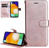 LuxeBass Hoesje geschikt voor Samsung Galaxy S22 - Boekhoesje - RoseGoud - Portemonneehoesje - telefoonhoes - gsm hoes - telefoonhoesjes