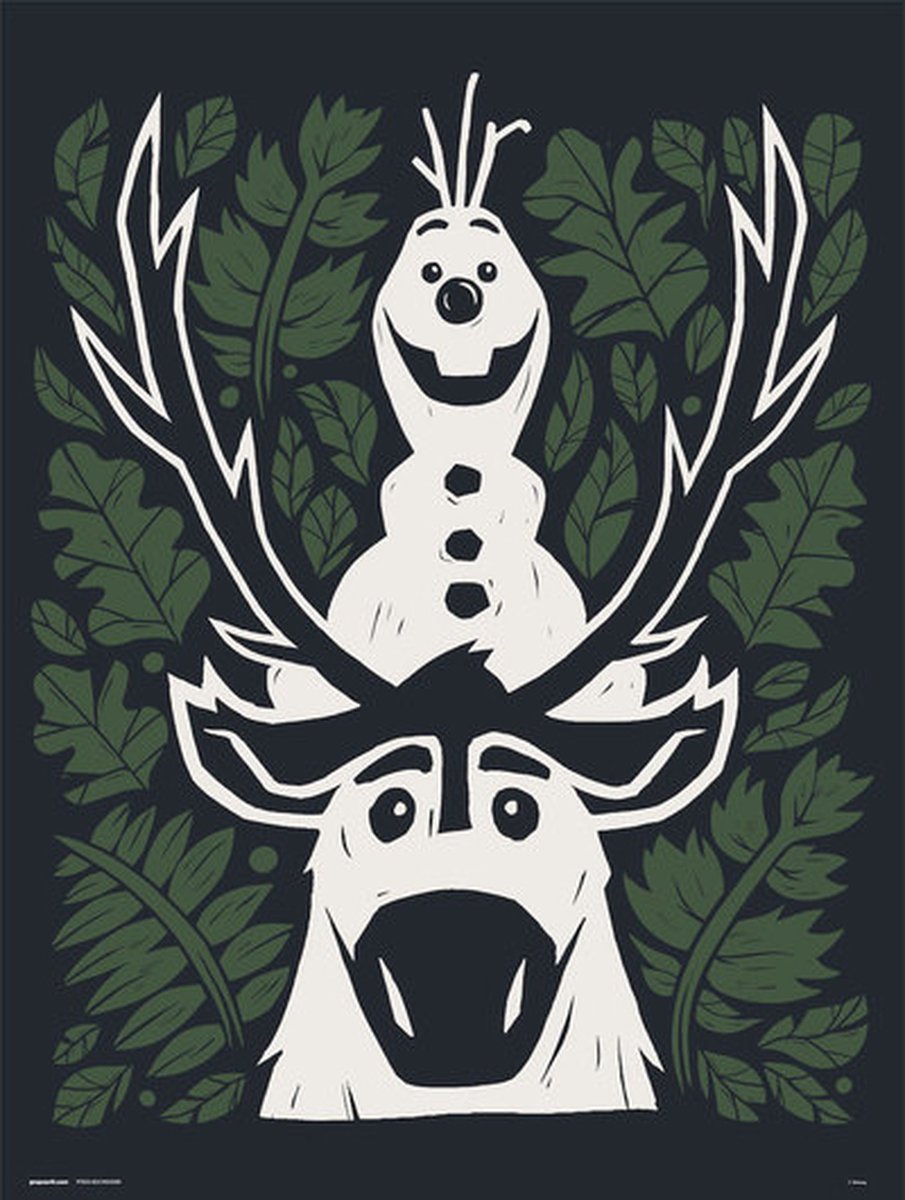 Grupo Erik Disney Frozen Olaf en Sven - Art Print 30x40 cm