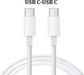 USB-kabel , 1M USB C Wit USB-C naar USB-C Kabel 60W 5A - Power Delivery Snellader - Oplaadkabel - USB 3.0 - iPad Pro en Air ,Macbook ,-Samsung Galaxy Series en Note