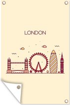 Muurdecoratie Engeland - Londen - Skyline - 120x180 cm - Tuinposter - Tuindoek - Buitenposter