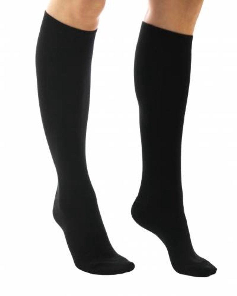 Yellow moon Yellowmoon kinder/dames kniekous 1 paar - Hoge katoeken sokken - 34 - Zwart
