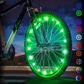 BOTC Eclairage Roue Vélo - LED - Cordon Lumineux Roue Vélo - 20 Leds -220CM - Vert