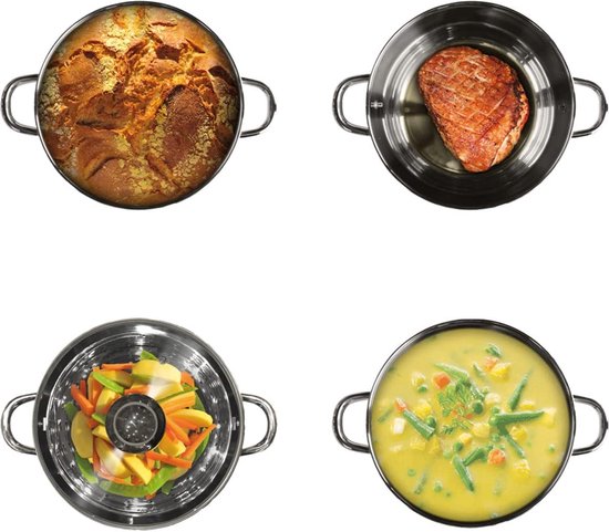 Casserole Inox 18/10 Vier CI32 Ø32cm - Fond Induction 3 Couches, 10,4L - Qualité Pro Indéformable !