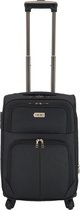 SB Travelbags Handbagage stoffen koffer 55cm 4 wielen trolley - Zwart