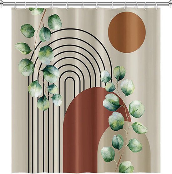 Douchegordijn Mick 180x180 cm met ringen