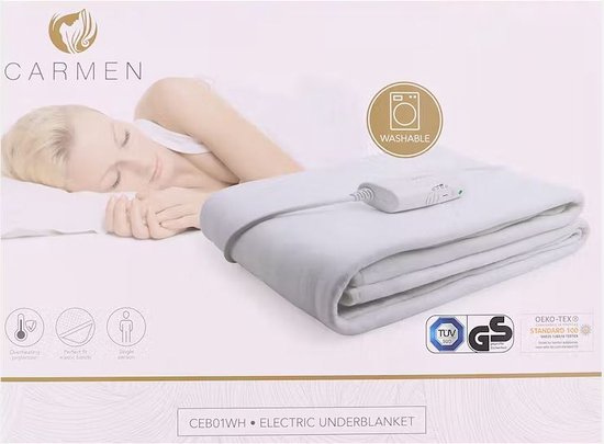 Carmen - Elektrische deken -2 STUKS - 150 x 80 cm - Fleece - Wit