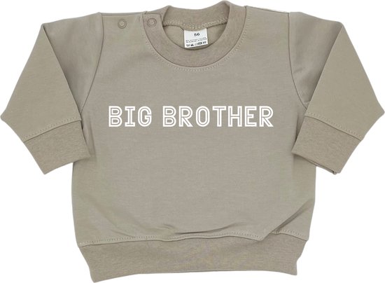 Sweater voor kind - Big Brother - Cremekleur - Maat 86 - Geboorte - Baby - Aankondiging - Familieuitbreiding - Cadeau - Ik word grote broer