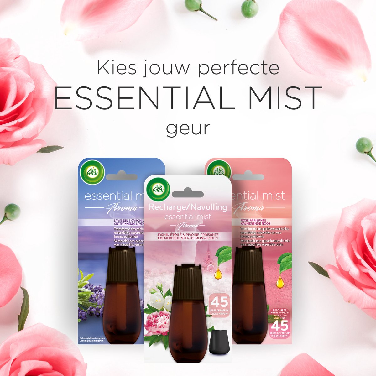 Air Wick Aroma Mist Calming Rose diffuseur d'huiles essentielles avec  recharge + pile