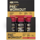Optimum Nutrition Gold Standard Pre Workout Shots - Baies mélangées pré-entraînement - Prêt à boire - 12 x 60 ml