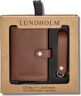 Lundholm pasjeshouder mannen met portemonnee en leren sleutelhouder key organizer bruin - Lundholm Örebro serie