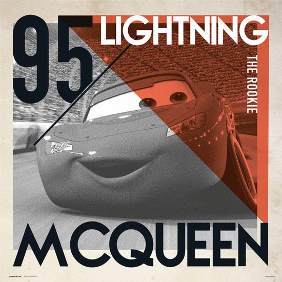 Disney Cars Lightning McQueen - Art Print 30x30 cm
