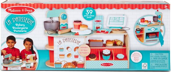 Thumbnail van een extra afbeelding van het spel Melissa & Doug Houten bakkerij La Patisserie (39-delig) - Houten spellen voor kinderen - Rollenspeelgoed - Montessorispel - 3+ - Cadeau voor jongen of meisje