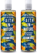 FAITH IN NATURE – Body Wash Grapefruit & Orange – 2 pak – Energetisch - Natuurlijk