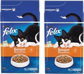 2x Felix Sensations Droog Senior - Kattenvoer - 4kg