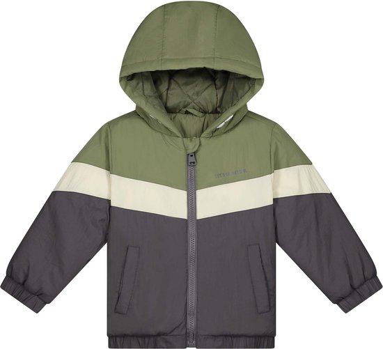 Prénatal peuter winterjas - Jongens Kleding - Kaki groen - Maat 74