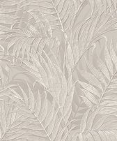 Dutch Wallcoverings - Grace Tropical palm leaf mink - vliesbehang - 10m x 53cm - GR322103
