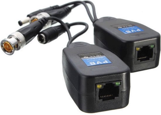 Convertisseur coaxial CCTV 2pcs vers CAT5e CAT6 avec connecteurs RJ45 /  HaverCo | bol.com