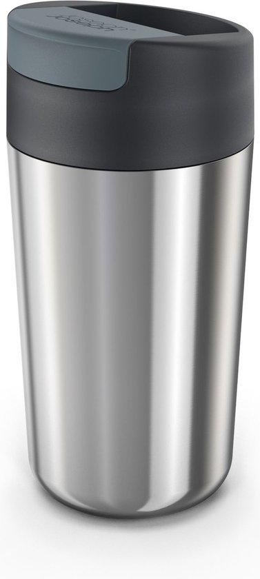 Gobelet Flip Top, Double Paroi, 454 ML, Argent - Joseph Joseph | Siroter
