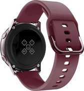 YONO Siliconen Classic Bandje 20mm - Horlogebandje geschikt voor Samsung Galaxy Watch 6 / 5 / Pro / 4 / 3 / Active 2 - Polar Ignite / Unite – Huawei - Bordeaux Rood