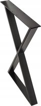 Tafelpoot zwart metaal - X vorm - 43cm hoog - 36cm breed - 4,12kg zwaar