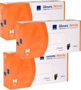 Gants en Nitril - Zwart - M - 3 boîtes de 100 pièces - Manucure - Pédicure - Infirmière - Alimentation