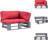 vidaXL Canapé palette - Canapé de salon en bois de pin - 110x66x65 cm - Coussins inclus - Rouge - Convient pour l'intérieur et l'extérieur - Canapé de salon