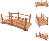 vidaXL Houten Brug - Tuinbrug 140 cm - Met Dubbele Leuningen - Waterornament