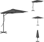 vidaXL Parasol Antraciet 300x230 cm Met Kruisvoet - UV-beschermend Polyester - Parasol