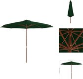 vidaXL Parasol de jardin Vert 350x256 cm - Polyester protecteur UV - Diamètre de mât 48 mm - Parasol