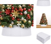 vidaXL Kerstboomkraag - wit - kunststof - 57 cm boven - 65 cm onder - 19.5 cm hoog - rattan-look - Kerstboomrok