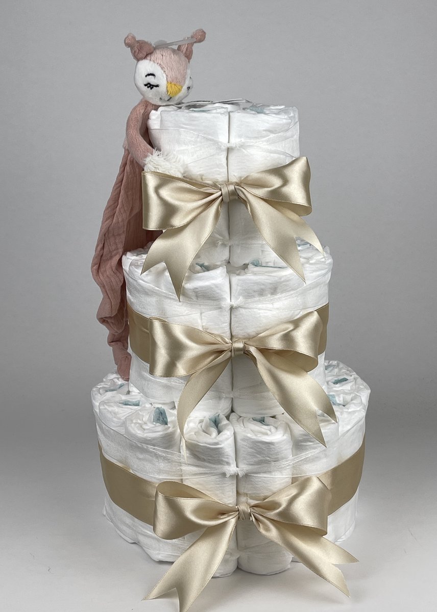 Goedkoopste Chouette-Chouette | Luiertaart Meisje | Kraamcadeau | Geboorte Meisje | Babyshower | Tuttle Talia Beige
