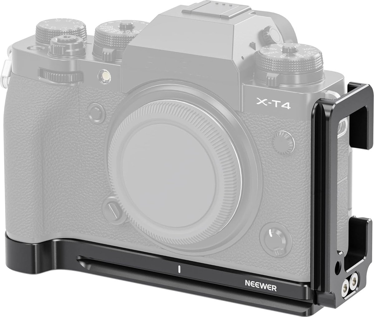 Neewer® - X-T4 L Beugel - Compatibel met Fujifilm X-T4 Camera, Aluminium Uitschuifbare Zijkant en Anti-Draaibare Arca-Type Snelwissel L Plaat - Geschikt voor DJI RS 2 RSC 2 RS 3 Pro Gimbals - Model CA029L